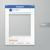 Customisable Social Media Selfie Frame; Facebook, Instagram, TikTok, LinkedIn, Twitter X,